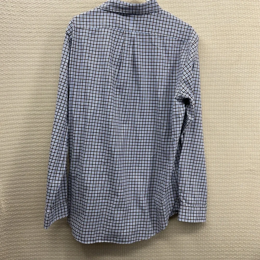 Polo Ralph Lauren Shirt Mens XL Long Sleeve Button‎ Up Blue Brown Check MINT
